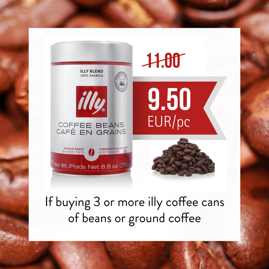 Illy Espresso, 100% Café Arabica, En Grains, Torréfaction Moyenne, 6 x 250g