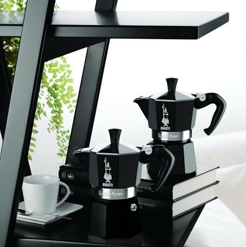 Stove Top Moka Pot Coffee Maker Black - Black / 3 cup